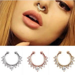 Pain-Free Nose Cuff — Adjustable Non-Piercing Gold-Toned Pin for Her