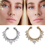 Pain-Free Nose Cuff — Adjustable Non-Piercing Gold-Toned Pin for Her