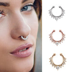 Pain-Free Nose Cuff — Adjustable Non-Piercing Gold-Toned Pin for Her