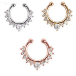 Pain-Free Nose Cuff — Adjustable Non-Piercing Gold-Toned Pin for Her