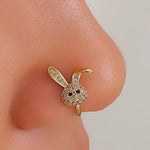 Lucky Bunny Nose Pin — Cute Rabbit Stud for Women