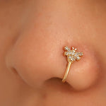 Golden Bee Nose Cuff for Women — Non-Piercing Adjustable Gold-Toned Pin