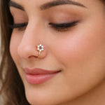 Trendy Flower Nose Stud for Women — Hot Selling Gold-Toned Floral Pin