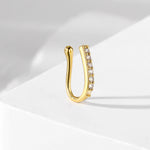 Curved Grace Nose Pin for Women — Gold-Toned U-Shape Stud