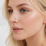 Curved Grace Nose Pin for Women — Gold-Toned U-Shape Stud