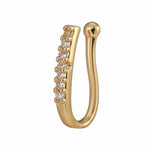 Curved Grace Nose Pin for Women — Gold-Toned U-Shape Stud