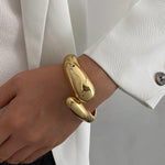Double Loop Cuff Bracelet – Chunky Gold-Toned Statement Bangle