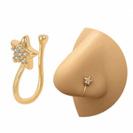 Midnight Star Nose Stud — Dainty Gold-Toned Celestial Pin for Women