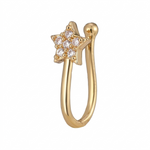 Midnight Star Nose Stud — Dainty Gold-Toned Celestial Pin for Women