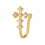 Holy Grace Nose Ring — Cross-Shaped Gold-Toned Hoop for Women