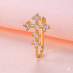 Holy Grace Nose Ring — Cross-Shaped Gold-Toned Hoop for Women