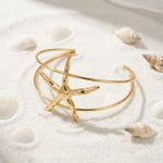 Starfish Upper Arm Cuff Bracelet – Gold-Toned Ocean-Inspired Armlet