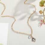 Geometric Diamond Pendant Statement Necklace