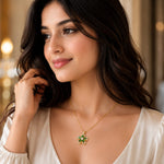 Crystal Flower Rotating Pendant Necklace