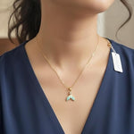 Enamel Whale Tail Pendant Necklace