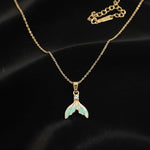 Enamel Whale Tail Pendant Necklace