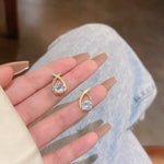 Crystal Wishbone Solitaire Stud Earrings