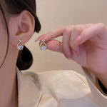 Crystal Wishbone Solitaire Stud Earrings