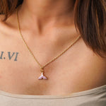 Enamel Whale Tail Pendant Necklace