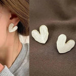 Anti Tarnish Heart Shape Ear Studs for Women
