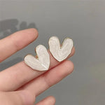 Anti Tarnish Heart Shape Ear Studs for Women