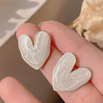 Anti Tarnish Heart Shape Ear Studs for Women
