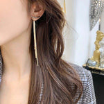 Long Tassel Party Wear Korean Earrings for Women