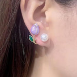 Flower Pearl Ear Studs for Women