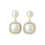 Korean Pearl Rhinestone Earrings for Women