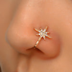 Star-Cut Diamond Zircon Nose Pin