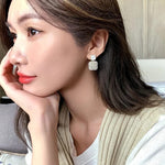 Handmade Pearl Cluster Drop Earrings for Women