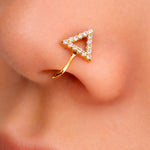 Dainty Triangle Clip-On Nose Pin