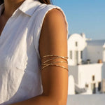 Gold-Toned Multi-Wire Wrap Armlet for Women