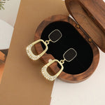 Black & Gold Anti Tarnish Drop Earrings for Women