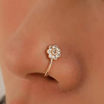 Floral Bloom Zircon Nose Pin