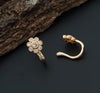 Floral Bloom Zircon Nose Pin