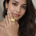 Croissant Dome Gold Statement Ring
