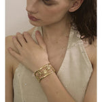 Daisy Garden Wide Cuff Bracelet