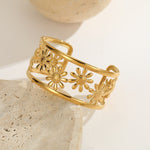 Daisy Garden Wide Cuff Bracelet