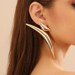 Bold Geometric Gold Stud Earrings
