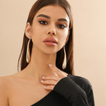 Oversized Gold-Tone Teardrop Drop Earrings