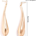Oversized Gold-Tone Teardrop Drop Earrings