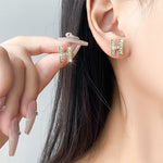 Crystal Pavé 'H' Letter Stud Earrings – Gold-Toned