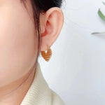 Chunky Chic Heart Hoop Earrings for Women