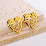 Stainless Steel Double Heart Earrings