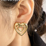 Stainless Steel Double Heart Earrings