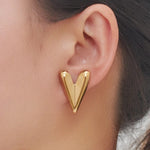 V-Shape Stainless Steel Earrings for Women