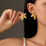 Stylish Leaf Shape Stud Earrings