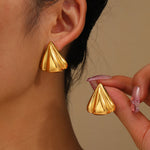 Golden Triangle Stud Earrings – | Anti-Tarnish & Hypoallergenic