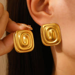 Stainless Steel Swirl Earrings for Women